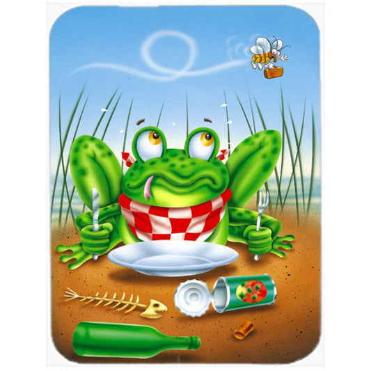 Caroline's Treasures APH0520MP Frog Happy Plate Mouse Pad, Hot Pad or Trivet for Home Office Gaming Working Computers Laptop Mouse Mat,Washable Large