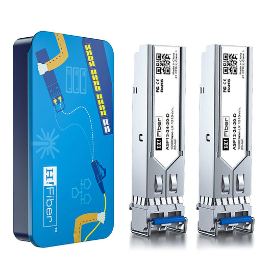 H!Fiber 1.25G Single Mode SFP LC Module, 1000Base-LX/LH Fiber Transceiver for Cisco GLC-LH-SMD, Ubiquiti UF-SM-1G, UniFi, Mikrotik, Intel, Netgear