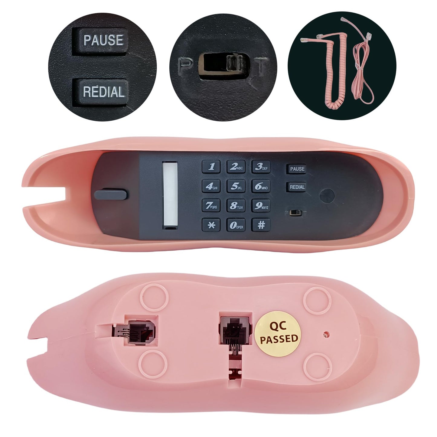 Landline Phones for Home, TelPal Corded Lip Phone, Retro Desktop Home Phone, Analog Novelty Mouth Telephone