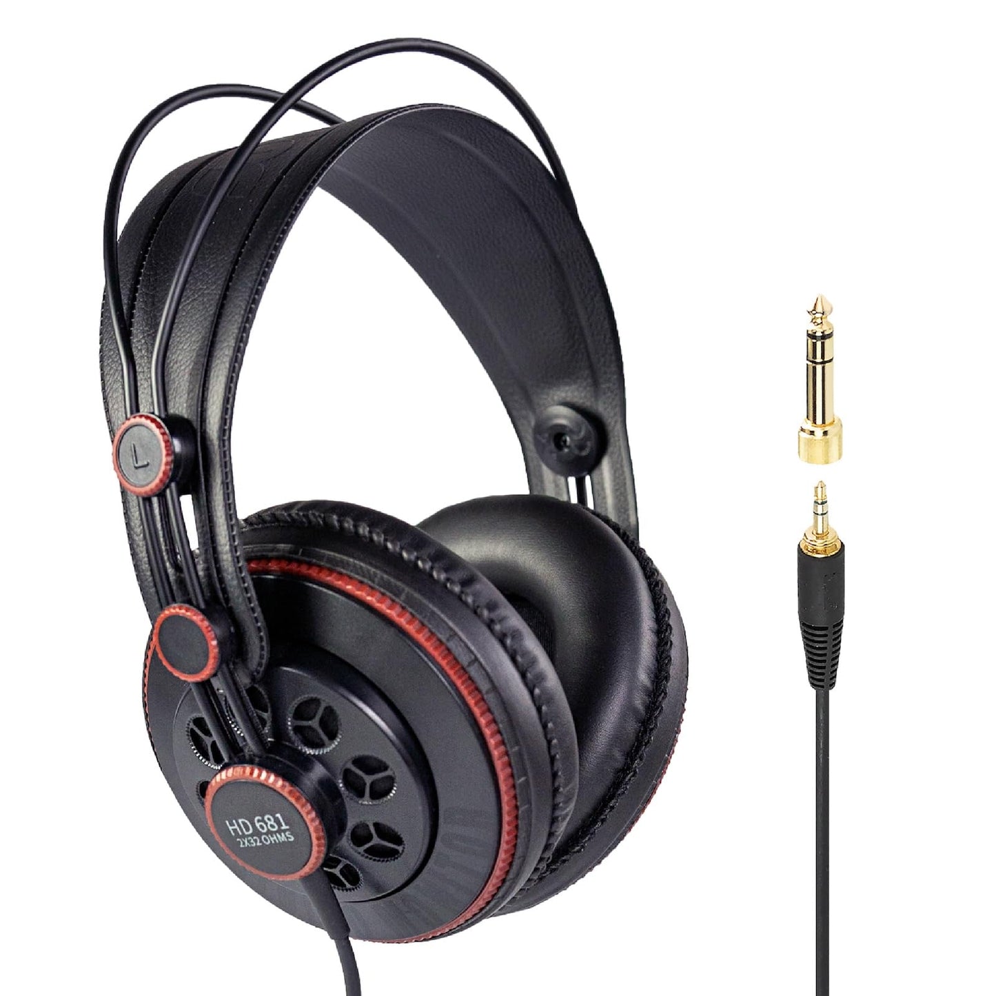 Superlux HD681 Semi-Open Studio Headphones, Wired Over-Ear with 50mm Neodymium Drivers, Single-Sided Cable, 10-30,000Hz, for Monitoring, Recording
