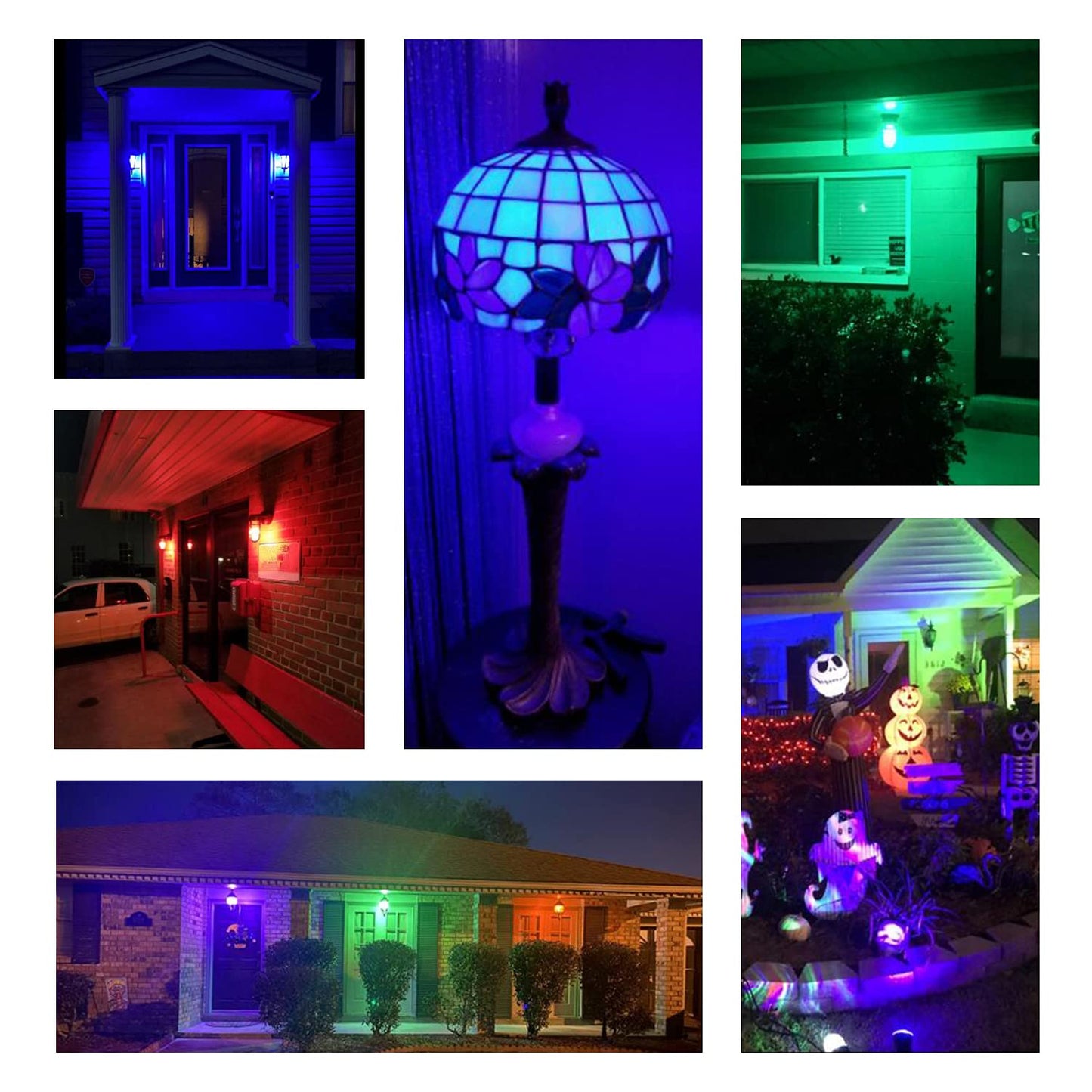 AIELIT A15 Blue Light Bulbs, 25 Watt Equivalent, Energy Efficient 2W, E26 Standard Base, Dimmable Globe LED Bulb for Christmas Halloween Party