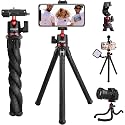 COMAN Phone Tripod,Flexible Mini Phone Tripod, Waterproof Tripod Stand for Camera GoPro, Hidden Cell Phone Tripod Mount with Cold Shoe, Portable