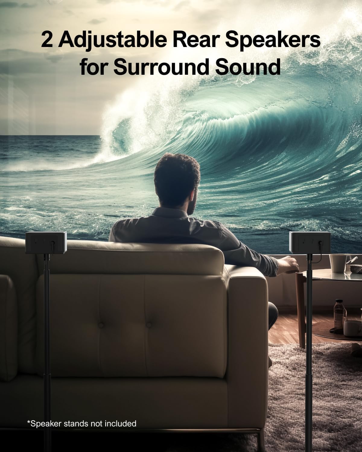 ULTIMEA 5.1 Sound Bar for Smart TV, Virtual Surround Sound System for TV, 320W Peak Power, Adjustable Surround Speakers and Subwoofer, APP Control
