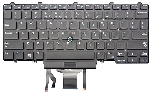 Keyboard go go go Replacement Keyboard for Dell Latitude E5450 E5470 E7450 E7470 Laptop Part Number PK1313D4B00 with Pointer with Backlight US Layout