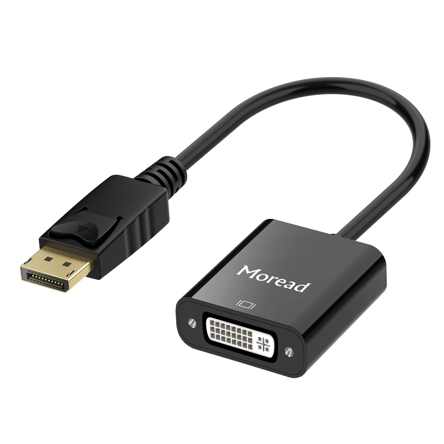 Moread DisplayPort (DP) to DVI Adapter, Gold-Plated Display Port to DVI-D Adapter (Male to Female) Compatible with Computer, Desktop, Laptop, PC