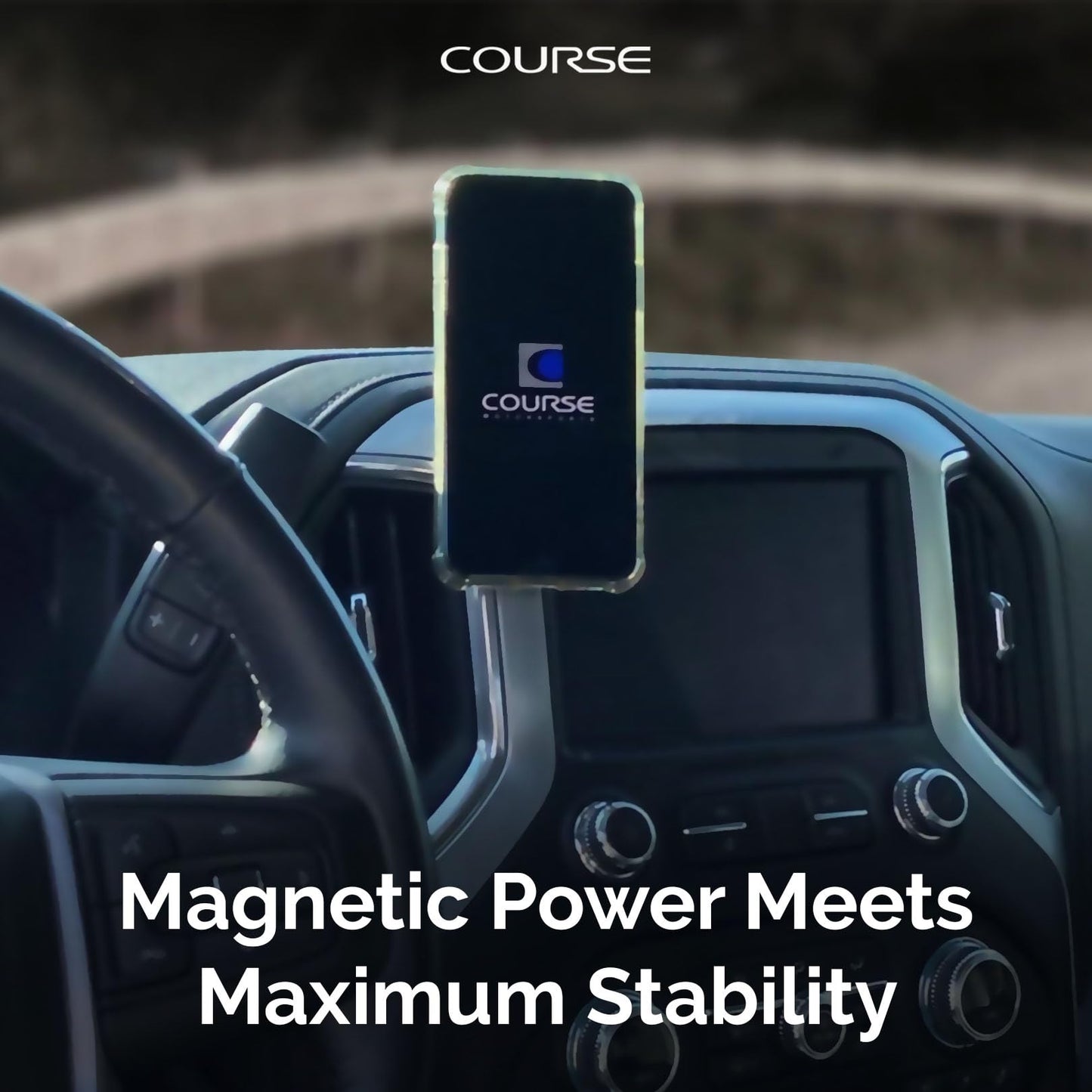 Course Motorsports Direct Fit Phone Mount | MagSafe Compatible and Wireless Charging | Compatible with Chevrolet Silverado/GMC Sierra 1500 (2019+)