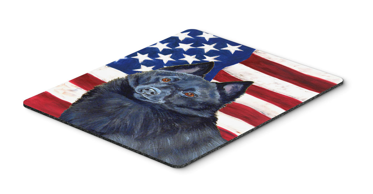 Caroline's Treasures LH9009MP USA American Flag with Schipperke Mouse Pad, Hot Pad or Trivet for Home Office Gaming Working Computers Laptop Mouse