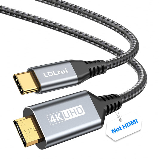 LDLrui 4K USB C to Mini HDMI Cable 3.3FT, Supports 4K@60Hz, 2K@120Hz, High Speed Type-C to Mini HDMI Uni-Directional Cord, for Steam Deck, ROG Ally