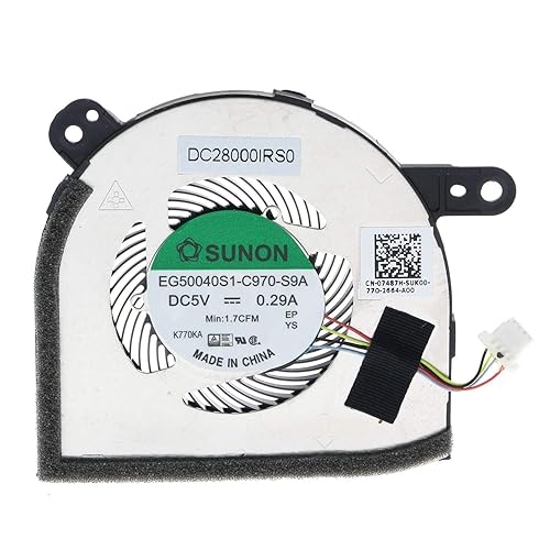 CPU Cooling Fan for Dell Latitude 5285 5290 DC28000IRS0 07487H 0HFV18