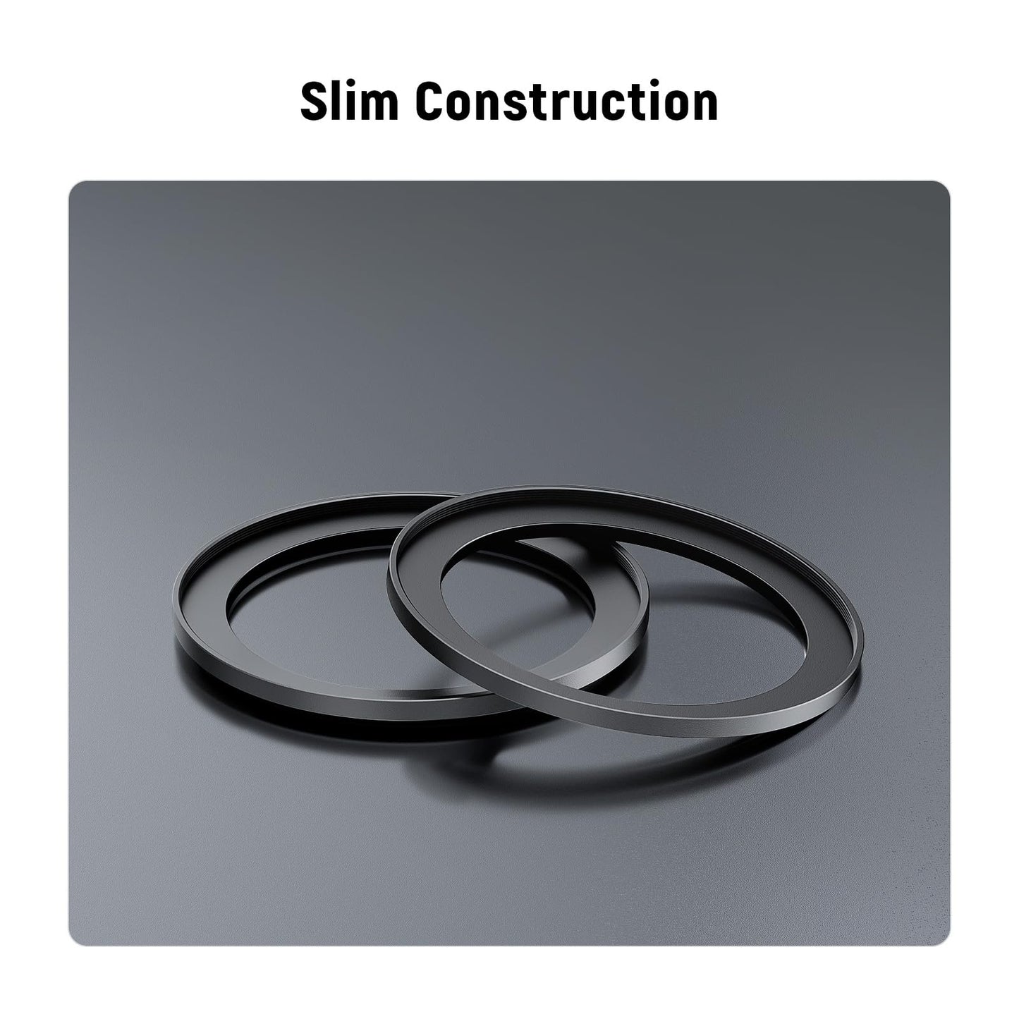 NEEWER 58-67mm Step Up Ring Adapter (2 Pack) with Cleaning Cloth, Ultra Slim Aluminum Alloy Lens Filter Adapter Ring for 58mm Camera Lens to Use 67mm