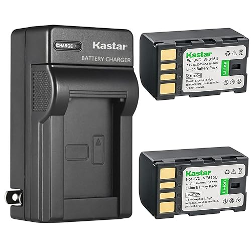 Kastar 2-Pack Battery and AC Wall Charger Replacement for JVC BN-VF808 BN-VF808U BN-VF815 BN-VF815U BN-VF823 BN-VF823U BN-VF915 BN-VF915U BN-VF923