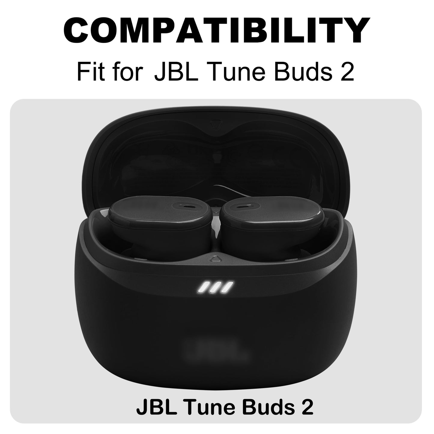 XMTYAN Replacement Ear Tips Compatible with JBL Tune Buds 2, Soft Silicone Eartips with Portable Storage Box (6, Black, S/M/L)