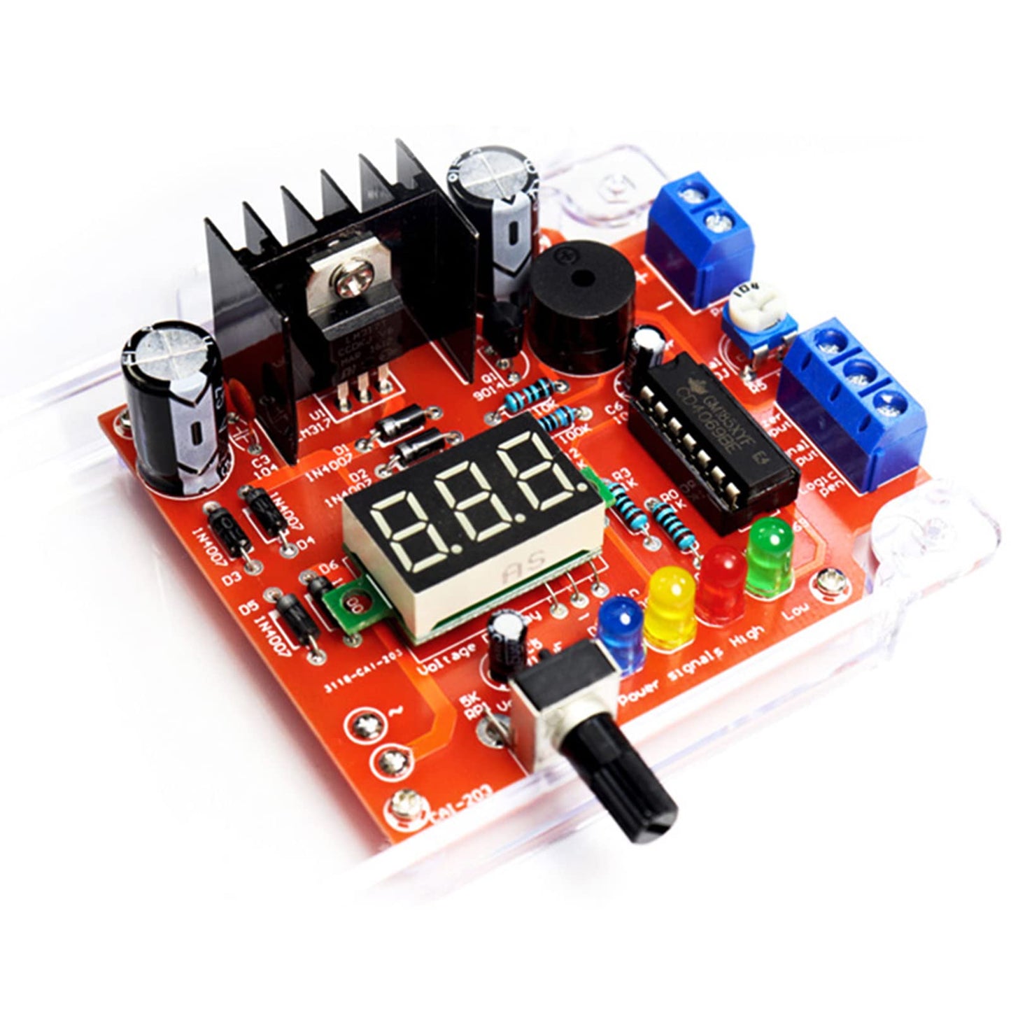 Alinan 2pcs LM317 DIY Kit Adjustable Regulated Voltage 110V to 1.25V-12.5V Step-Down Power Supply Module PCB Board Electronic Kits