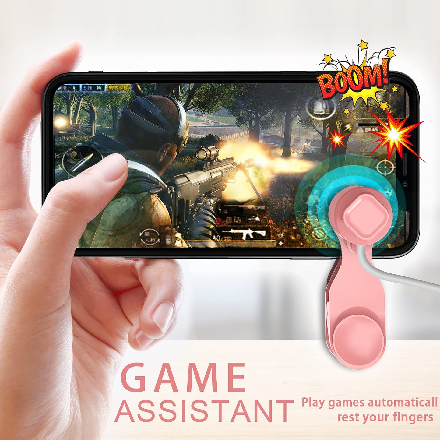 Auto Clicker for Phone Automatic Phone Screen Tapper, Simulated Finger Clicking USB Simulator for Gaming, Shopping, Giving a Like in Tiktok, Lightning