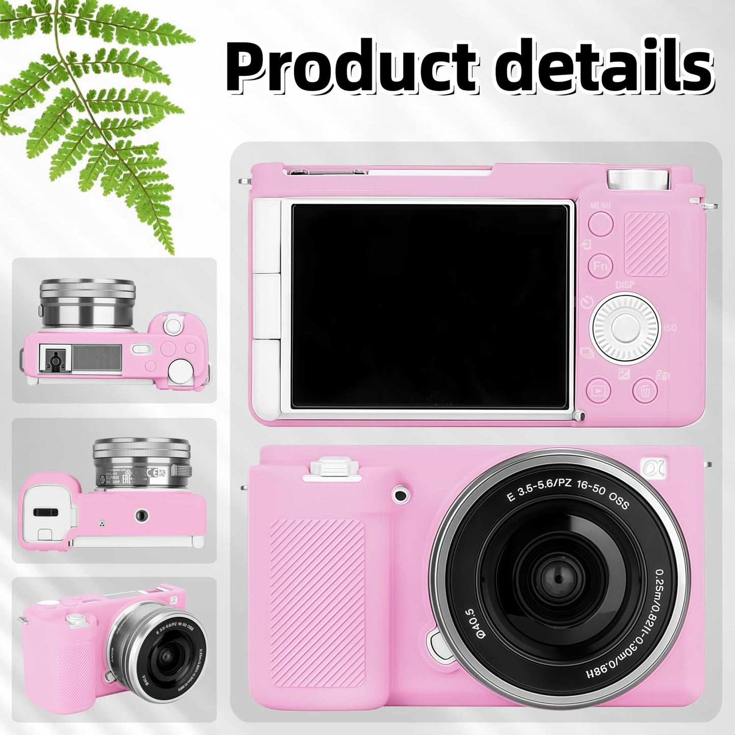 SZHSYJY ZV-E10 Case, Soft Silicone Protective Case for Sony ZV-E10 ZVE10 Camera,Comes with 2 Screen Protectors and 1 Wrist Strap. (Pink)