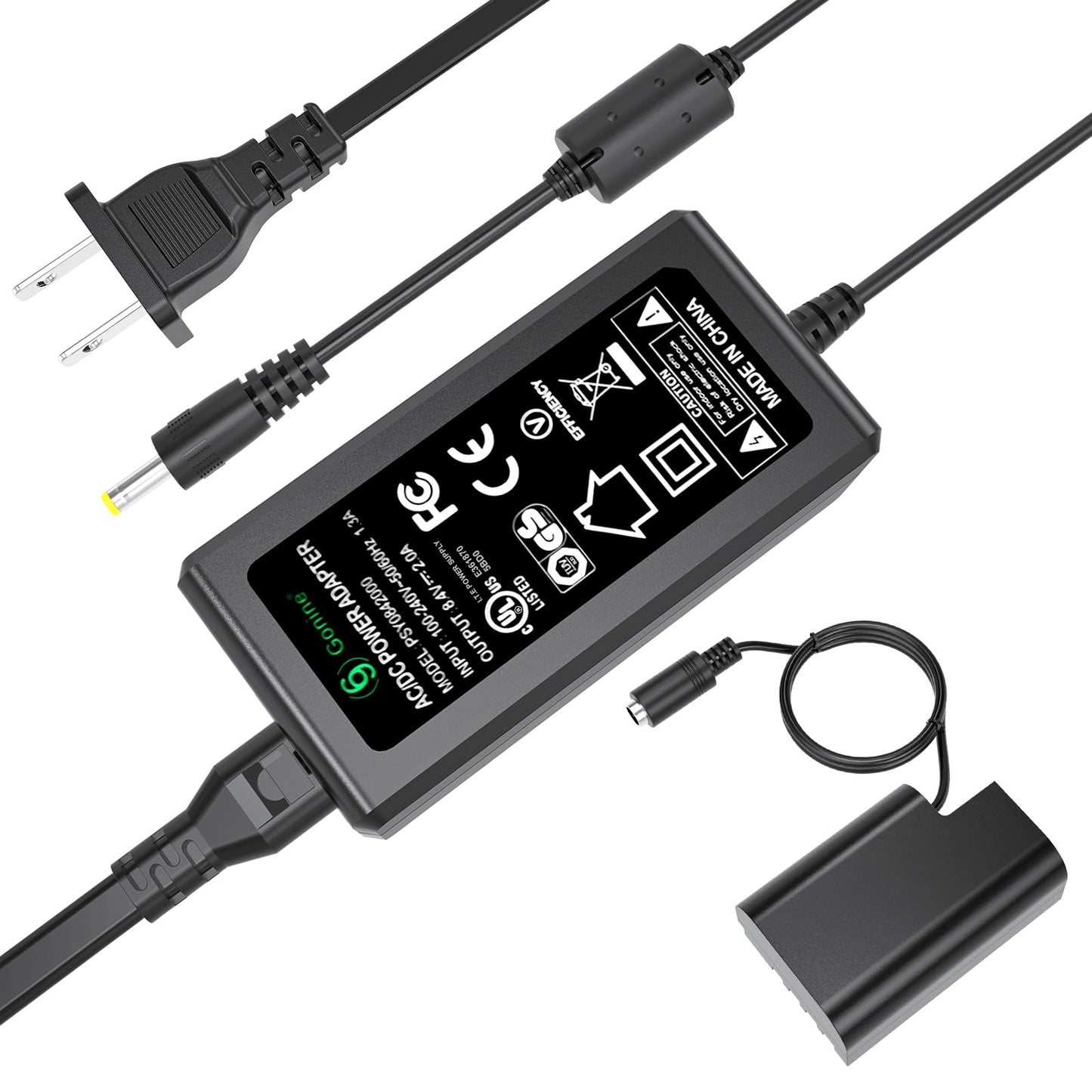 Gonine DMW DCC12 Camera Power Supply GH5 GH4 Dummy Battery for Panasonic Lumix DC-G9 DMC-GH3 GH3K GH4K GH3H GH4H G9 G9L G9K, AC8 AC10 AC Adapter