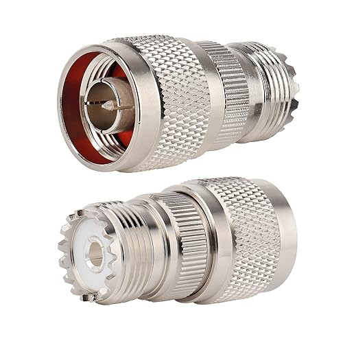 XRDS -RF N Male to UHF Female Adapter N Connector to PL-259 SO-239 Coax RF Coaxial Cable Connectors Pack of 2 (NOT for TV)