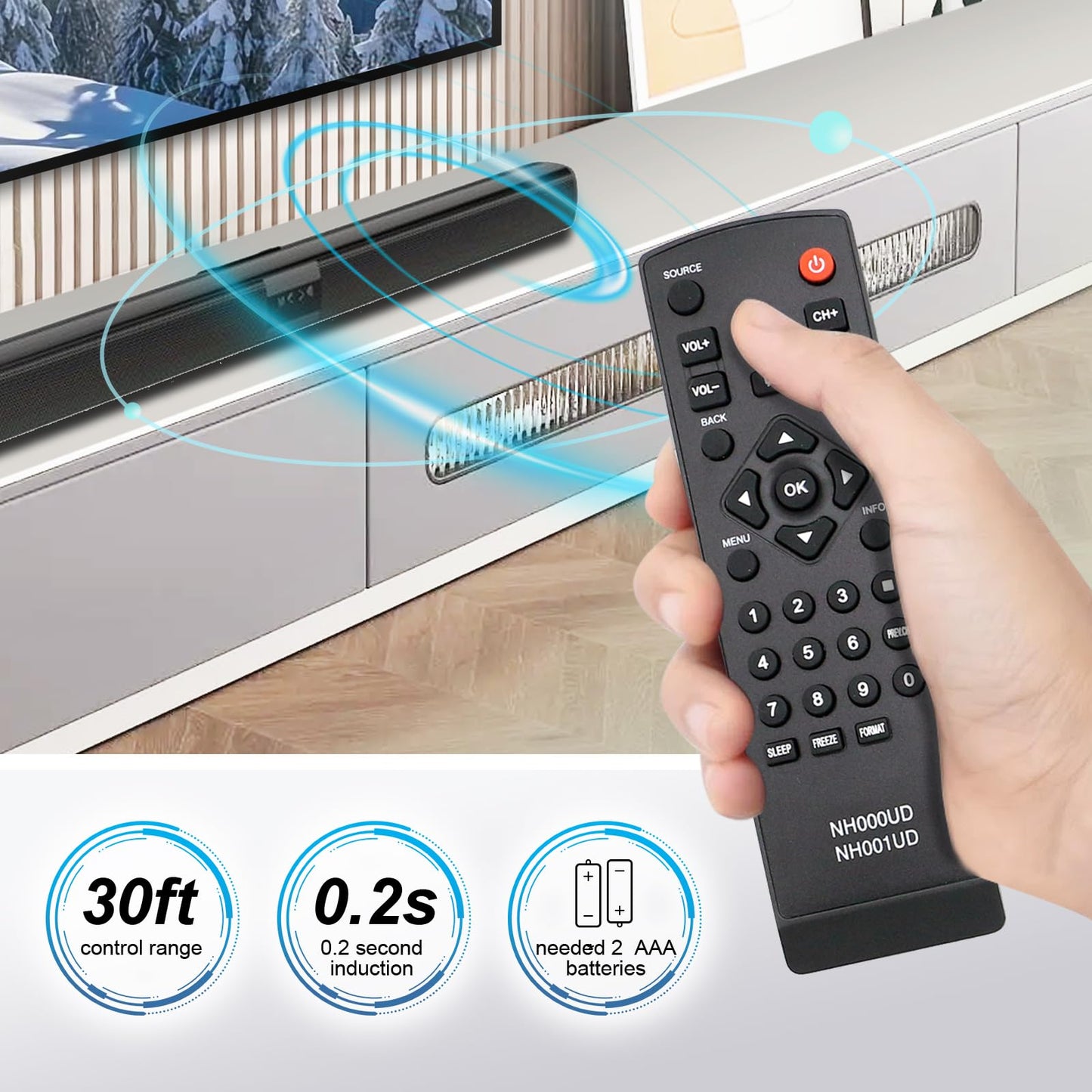 New NH000UD NH001UD Remote Control Replacement fit for Sylvania Emerson TV LC260EM2 LC320EM2 RLC320EM1 LC220EM1 RLC220EM1 LC401EM3F LC320EM3F