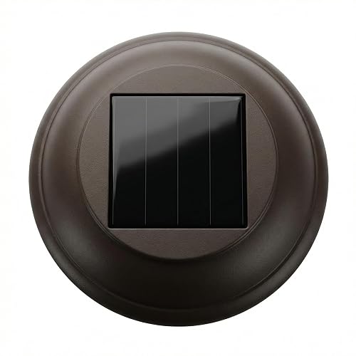 Solar Light Replacement top Part with Rechargeable Battery for EXCMARK Solar Pathway Lights. Brown. Warm White. (Dia 4.0''-WW-Brown)