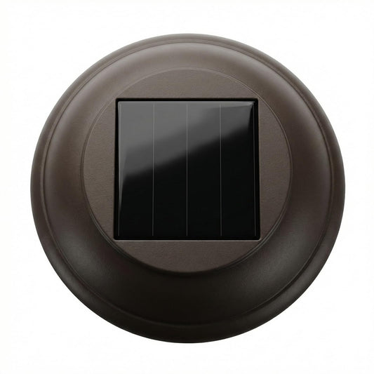 Solar Light Replacement top Part with Rechargeable Battery for EXCMARK Solar Pathway Lights. Brown. Warm White. (Dia 4.0''-WW-Brown)