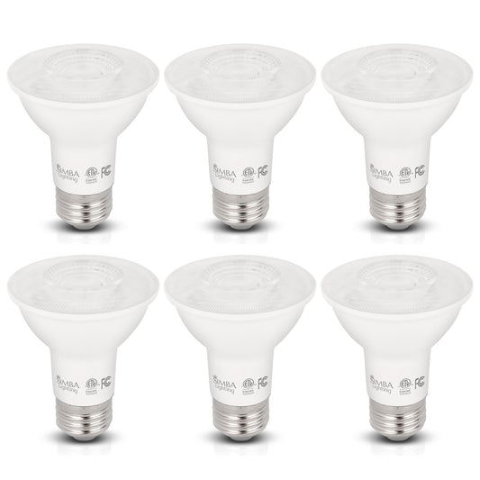 Simba Lighting LED PAR20 6W 120V ETL Listed Light Bulb E26, 3000K, 6 Pack