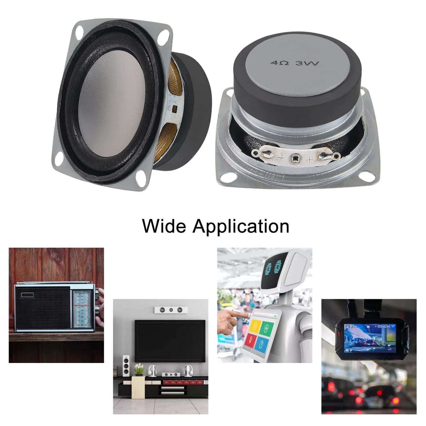 ACEIRMC 4PCS 2" 4Ohm 3W DIY Small Full Range Audio Speaker Stereo Woofer Loudspeaker for Arduino and DIY Speaker (A)