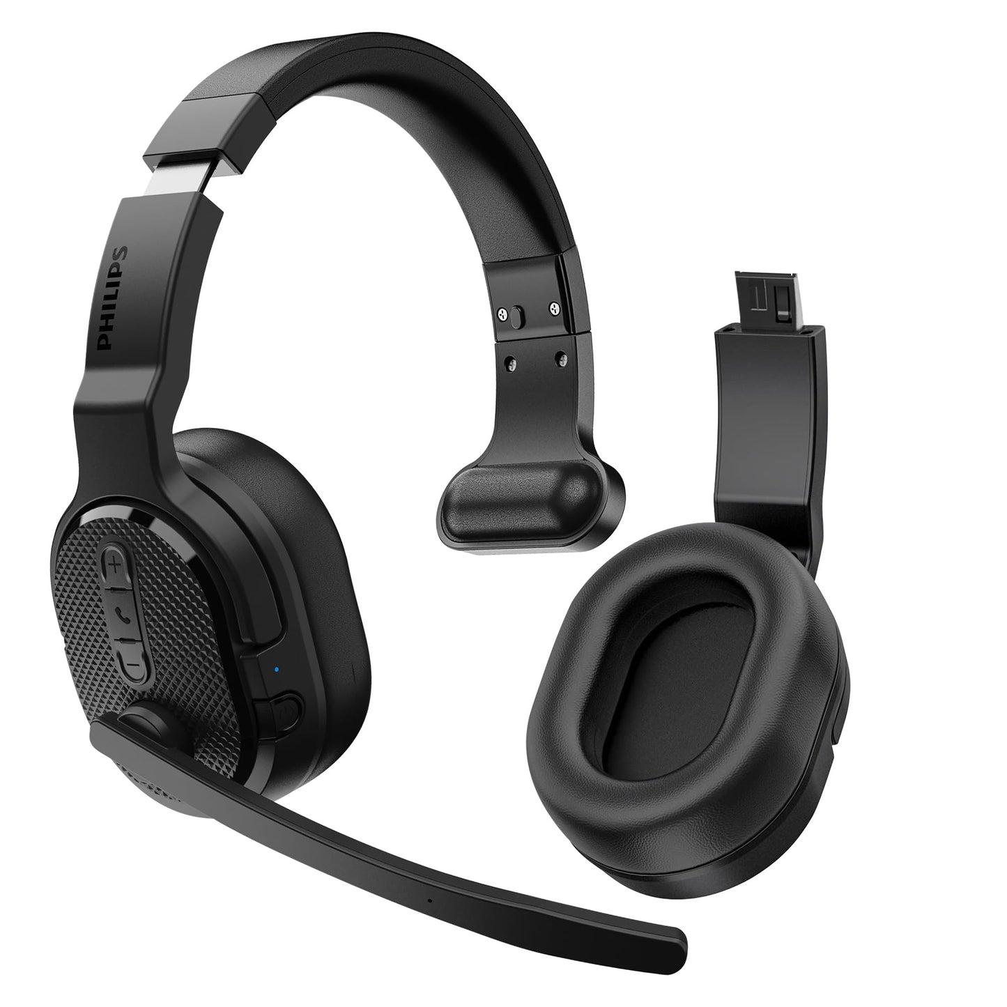 Philips Trucker Bluetooth Headset, Wireless Headset with Noise-Canceling Microphone, 2-in-One Convertible Mono & Stereo Design Headphones, All Day…