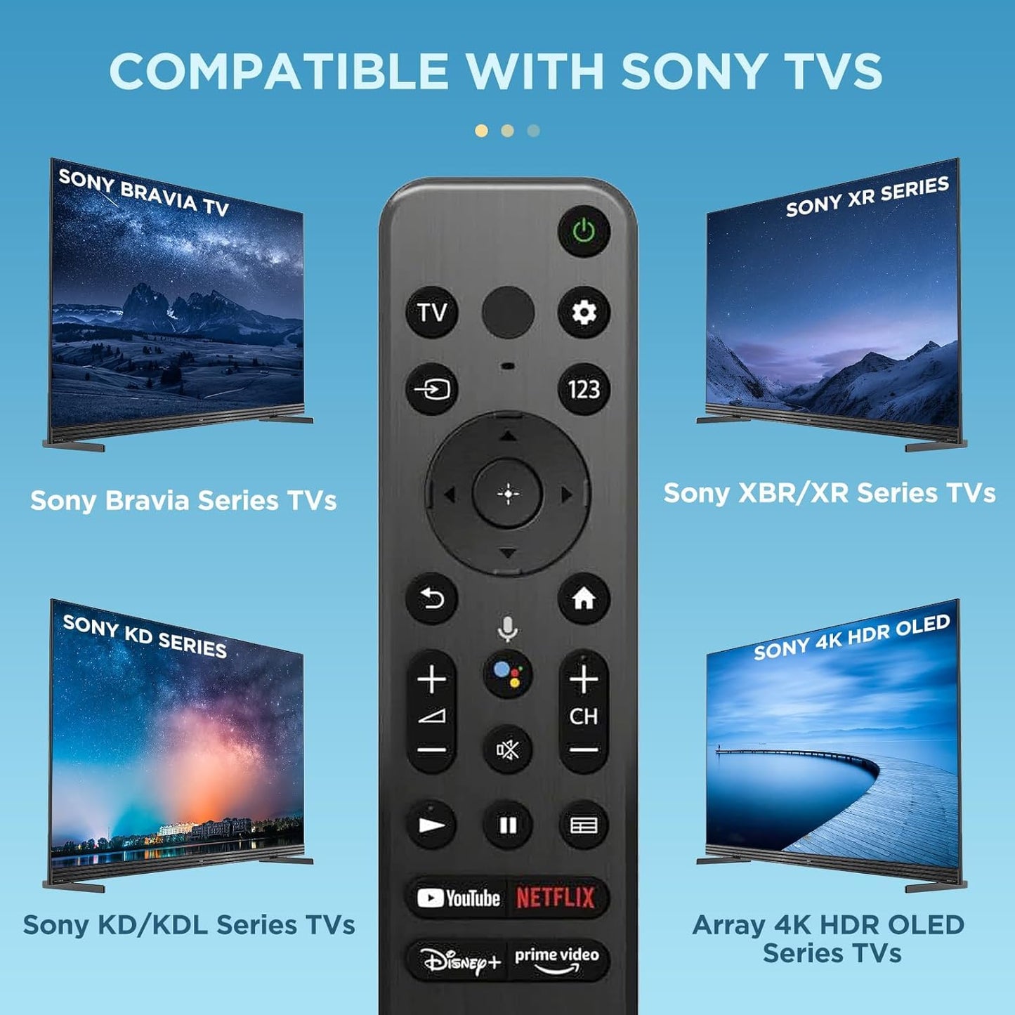 Amtone Smart Voice Remote Control RMF-TX800U Compatible with Sony A80K X80K X95K X90K X85K 4K 8K 2022 XR-65A80K RMF-TX900U HDR LED Smart TV