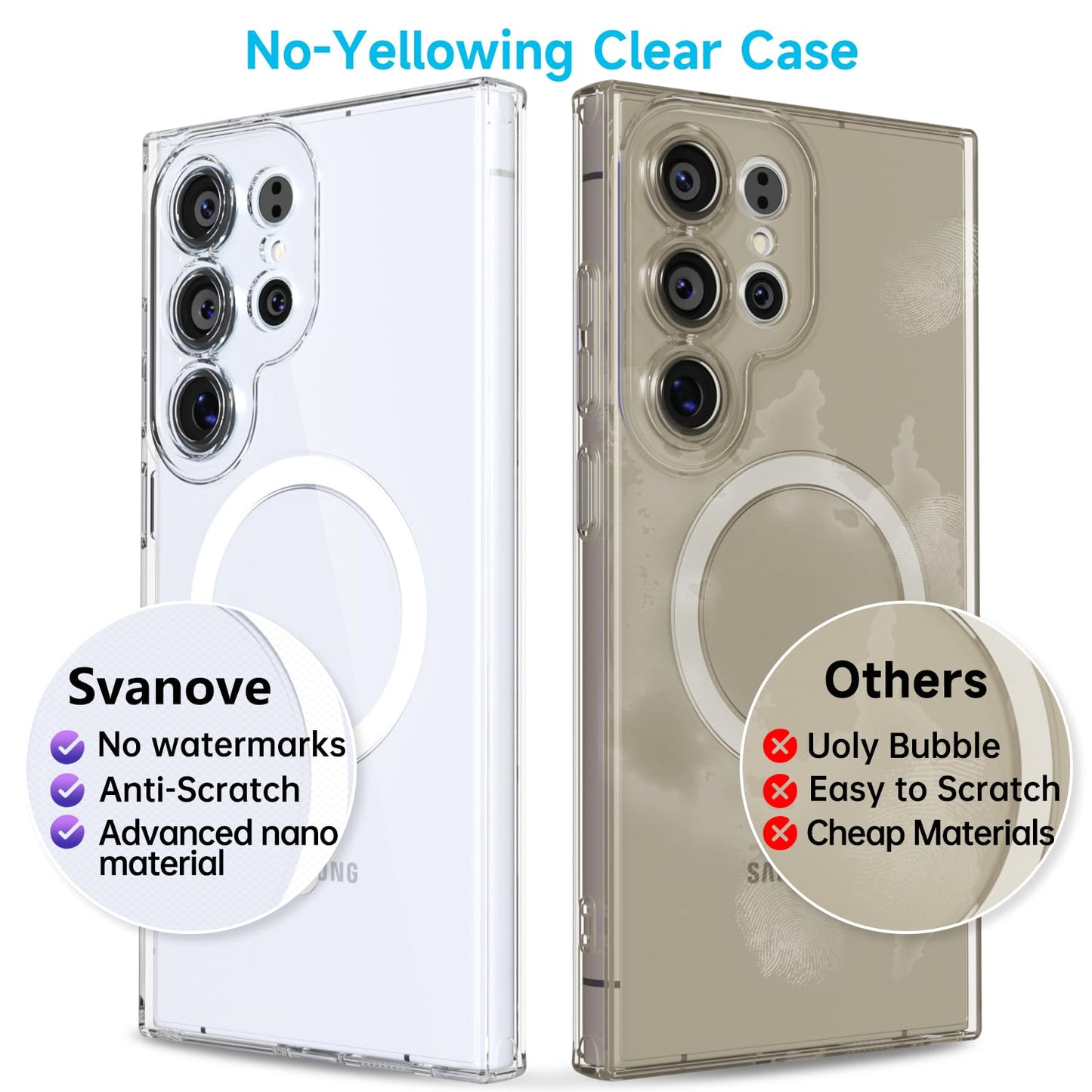 Svanove for Samsung Galaxy S22 Ultra Phone Case Silicone Magnetic, Compatible with Magsafe Case Cute for Women, Girly Glossy Jelly Rubber Slim Hard
