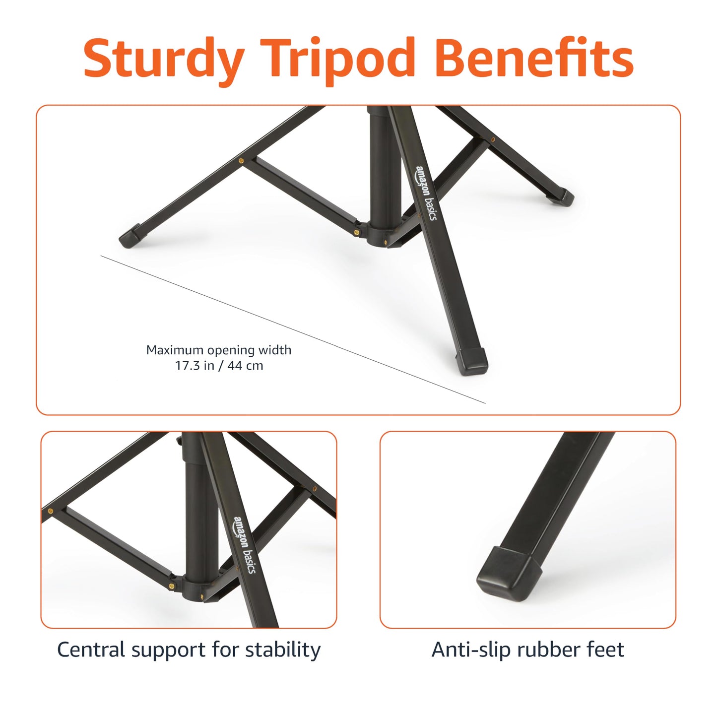 Amazon Basics 64-inch Extendable Tripod for iPhones and Smartphones, Selfie Stick Mode and Phone Tripod Mode, Black