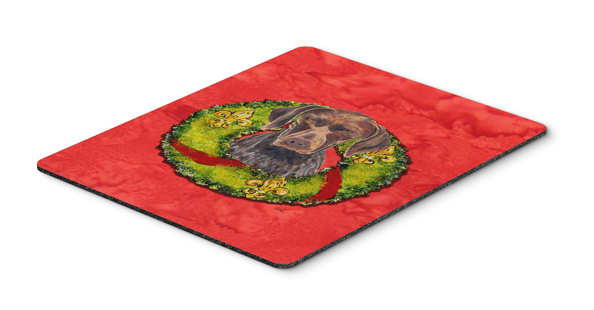 Caroline's Treasures SC9088MP German Shorthaired Pointer Christmas Wreath Mouse Pad, Hot Pad or Trivet for Home Office Gaming Working Computers Laptop