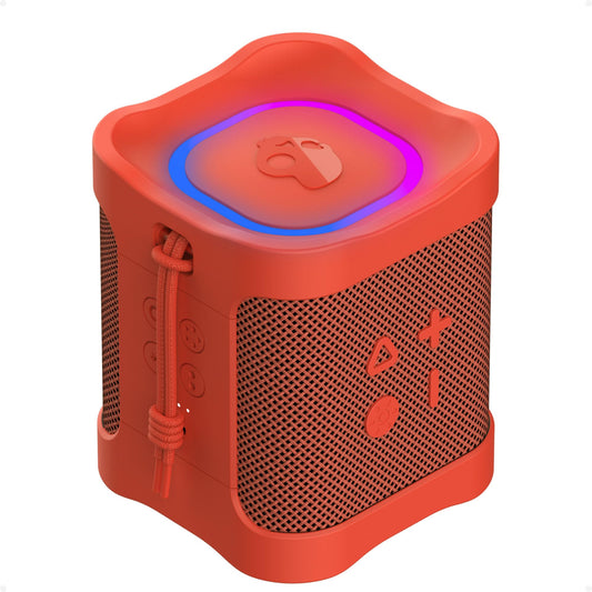 Skullcandy Terrain Mini 2 Wireless Bluetooth Speaker, IPX7 Water Resistant, 14H Battery, Multi-Link, LED Light Show, Lightweight & Portable (Red)