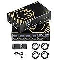 4K@60Hz HDMI KVM Switch USB3.0 4 Computers 1 Monitors HDMI 4 Port KVM Switches for 4 PC Share 1 Monitor and 4 USB 3.0 Devices SPDIF L/R Mic Audio