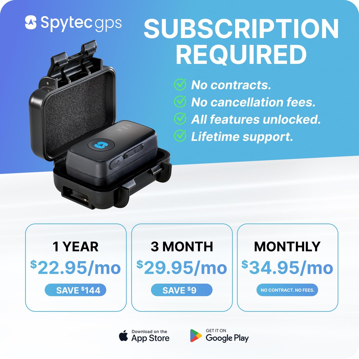 Spytec Atlas GPS Tracker for Vehicles & Kids (Subscription Required) | Up to 14-Day Battery Life | Waterproof Magnetic Case, Geofencing, Portable Real