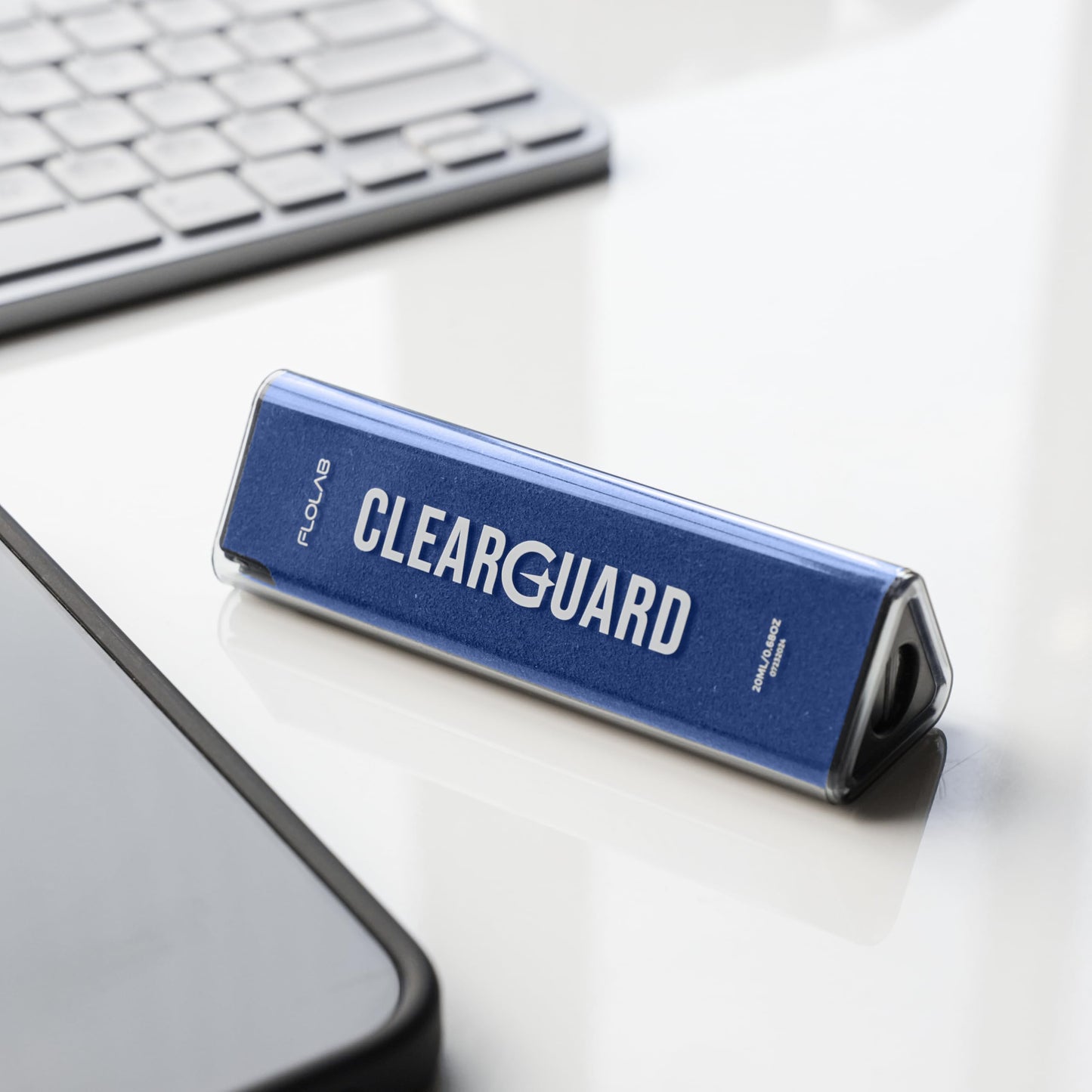 FLOLAB Clear Guard Screen Cleaner for iPhone, Mobile Phone, Laptop, Tablet, Spray and Microfiber Cloth All in one, Easy to Clean, Portable - Sapphire