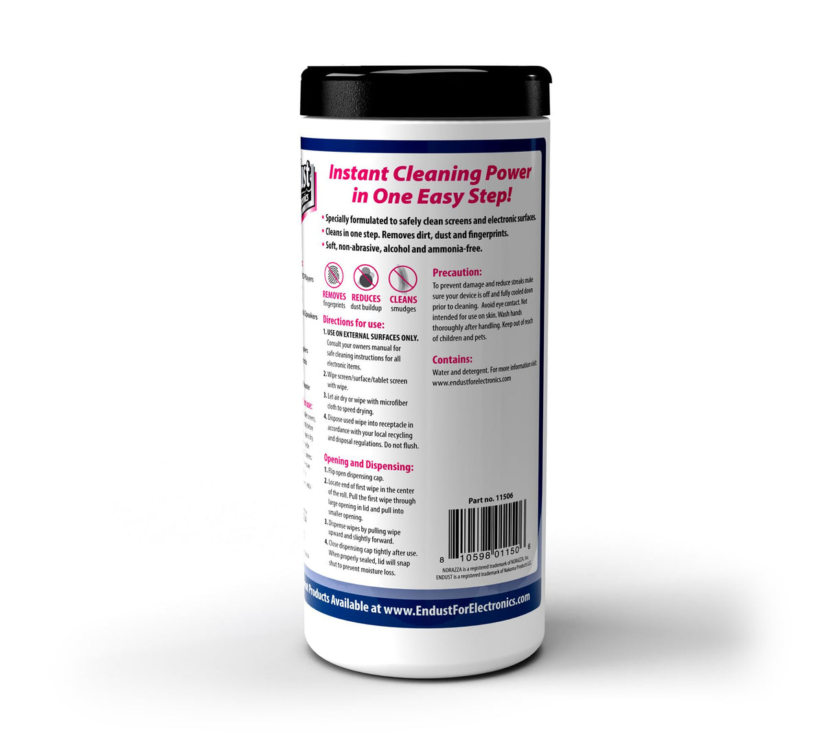 Endust For Electronics; Screen & Surface Cleaning Wipes, For TV, Phone, Computer Monitor, Laptop, Tablet, Pre-Moistened, Alcohol and Ammonia Free, 70 Count, 6 Pack (11506P6)