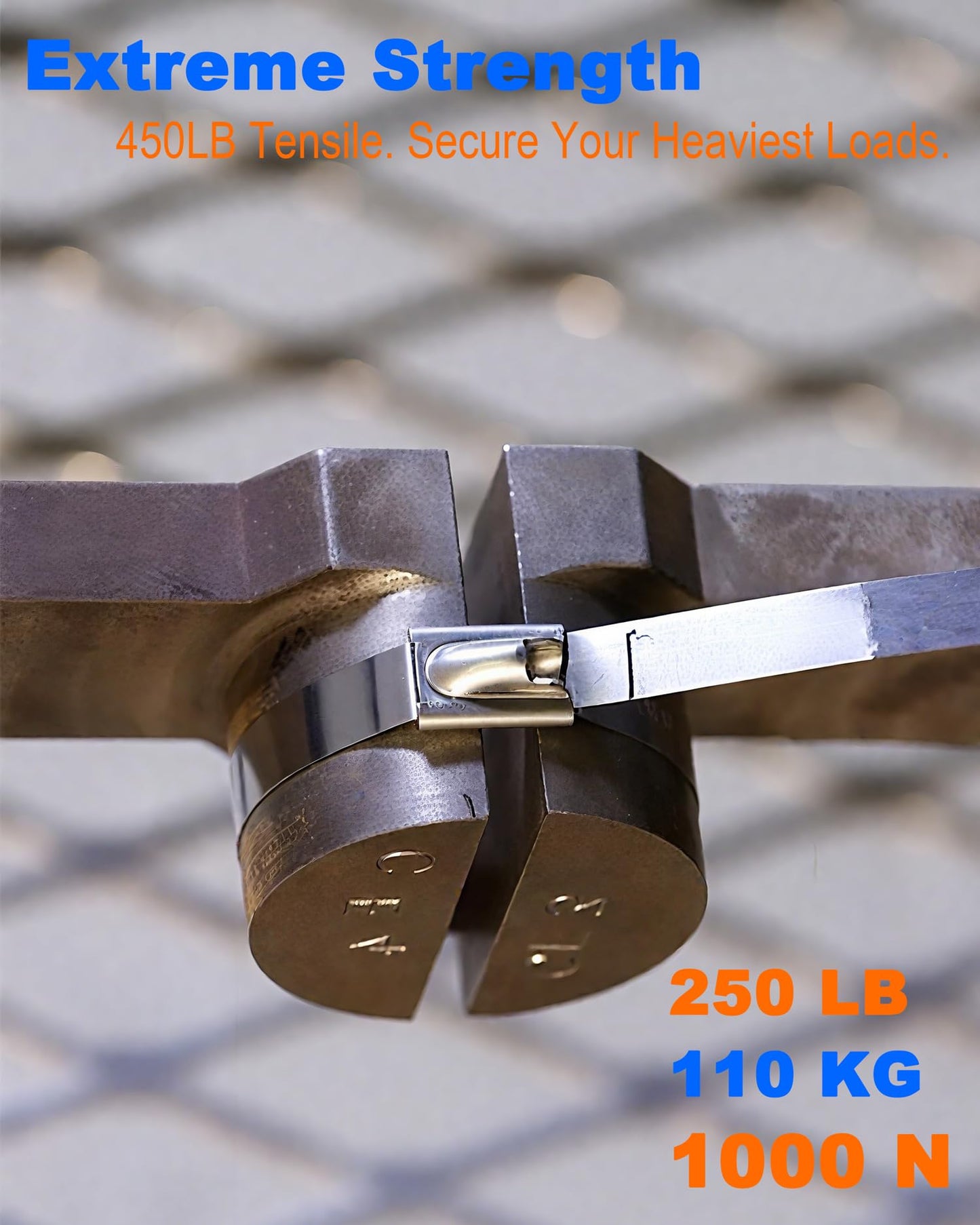 Metal Zip Ties of 100 Pcs, 11.8 inch 304 Stainless Steel Cable Ties, Heavy Duty Metal Zip Ties for Exhaust Wrap, Heat Resistant Fencing Ties.