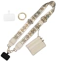 Cell Phone Lanyard with Wallet - Anti-Theft Crossbody Adjustable Phone Strap for Most Smartphones, for Men & Women (Beige)