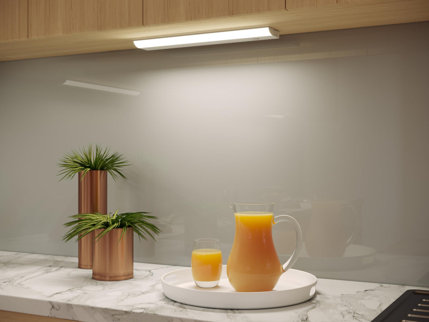 Good Earth Lighting 18" Direct Wire Undercabinet Bar, 720 Lumens, 3000K, Dimmable, White