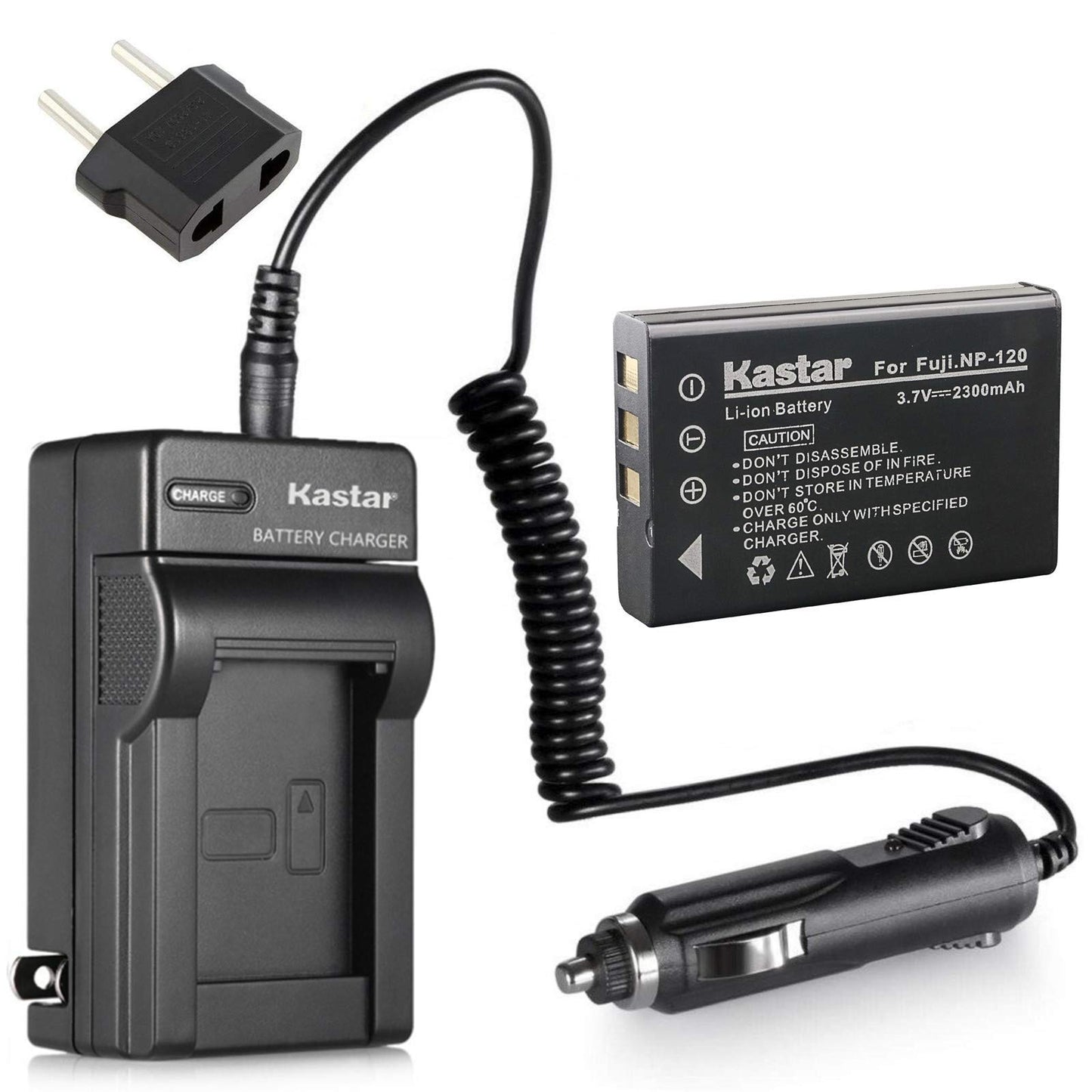 Kastar 1x Battery + Charger for Fujifilm NP-120 FinePix 603, F10, F11, KYOCERA Contax Tvs Digital, RICOH Caplio 300G, Caplio 400G Wide, Caplio Pro G3