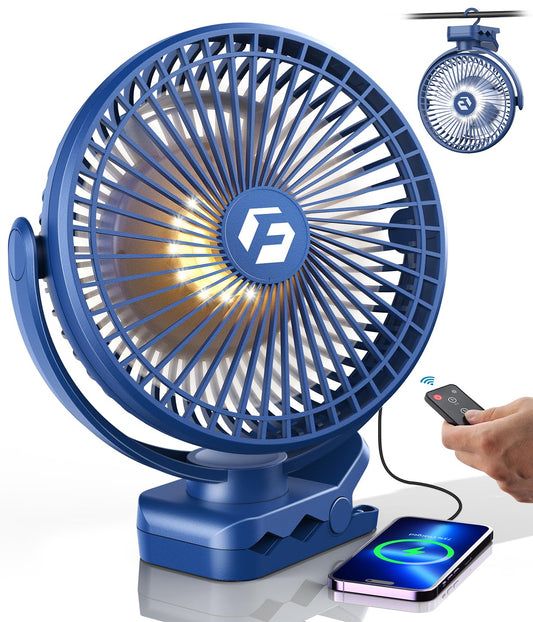 8" Clip on Fan, 20000mAh Rechargeable Fan Battery Portable, Strong Airflow