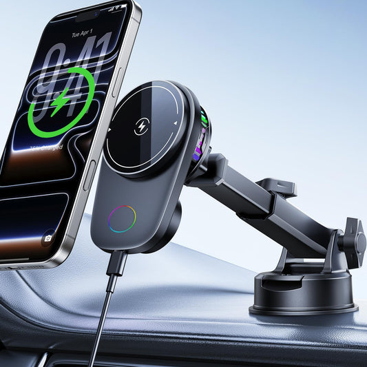 xuenair for Magsafe Car Mount Charger with Air-Cooling System, 15W Fast Charging Wireless Car Charger Mount for iPhone 17 16 15 14 13 Pro Max Plus