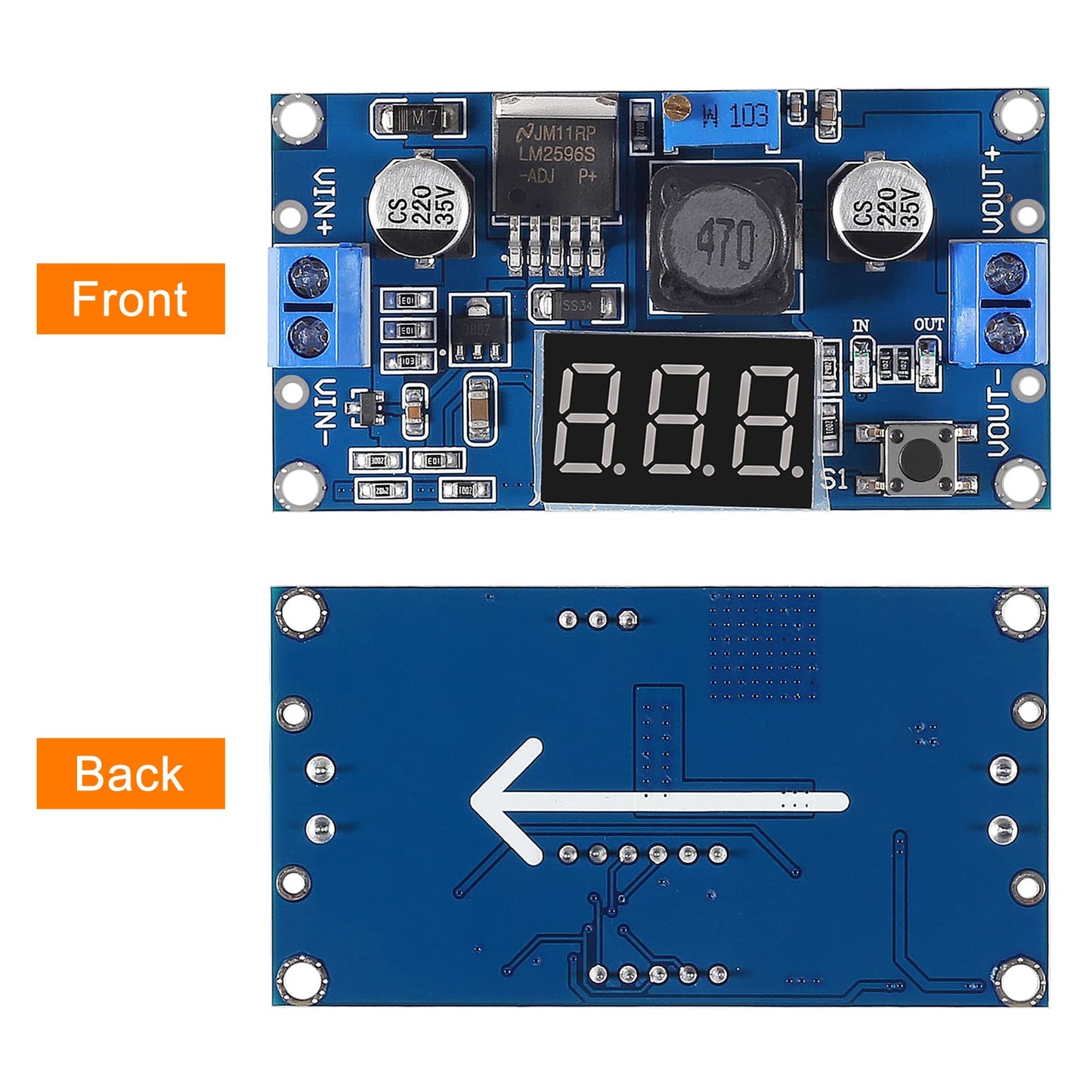 Diitao 3pcs LM2596 LM2596S Buck Converter DC-DC 4-40V to 1.25-37V 2A Reduced Voltage Regulator Power Modules Adjustable Board Step Down Module…