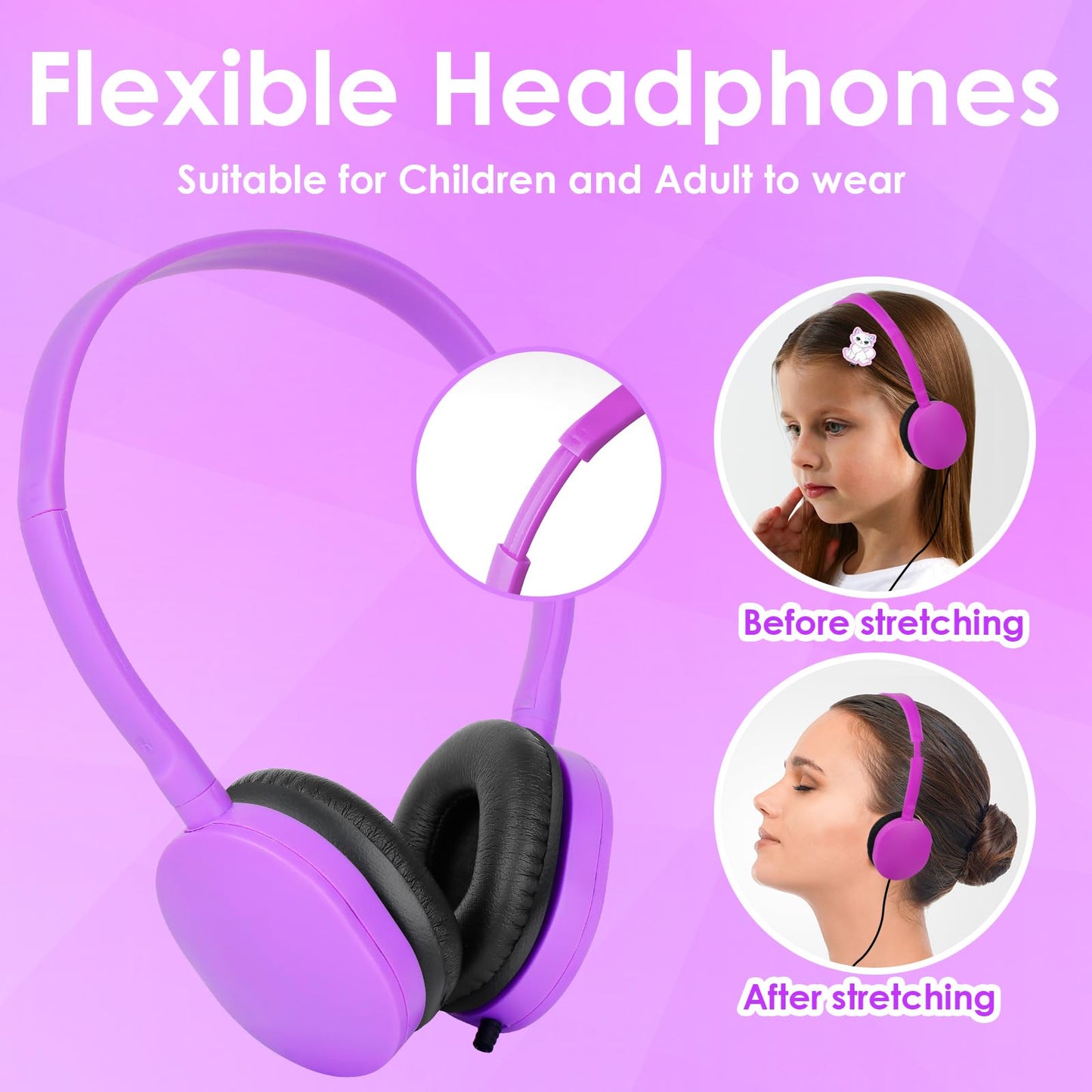 TJZXGUI Bulk Classroom Headphones for Students School 20 Pack Wholesale Headphones Class Set with 3.5mm Jack for Chromebook Laptop PC Computer (10