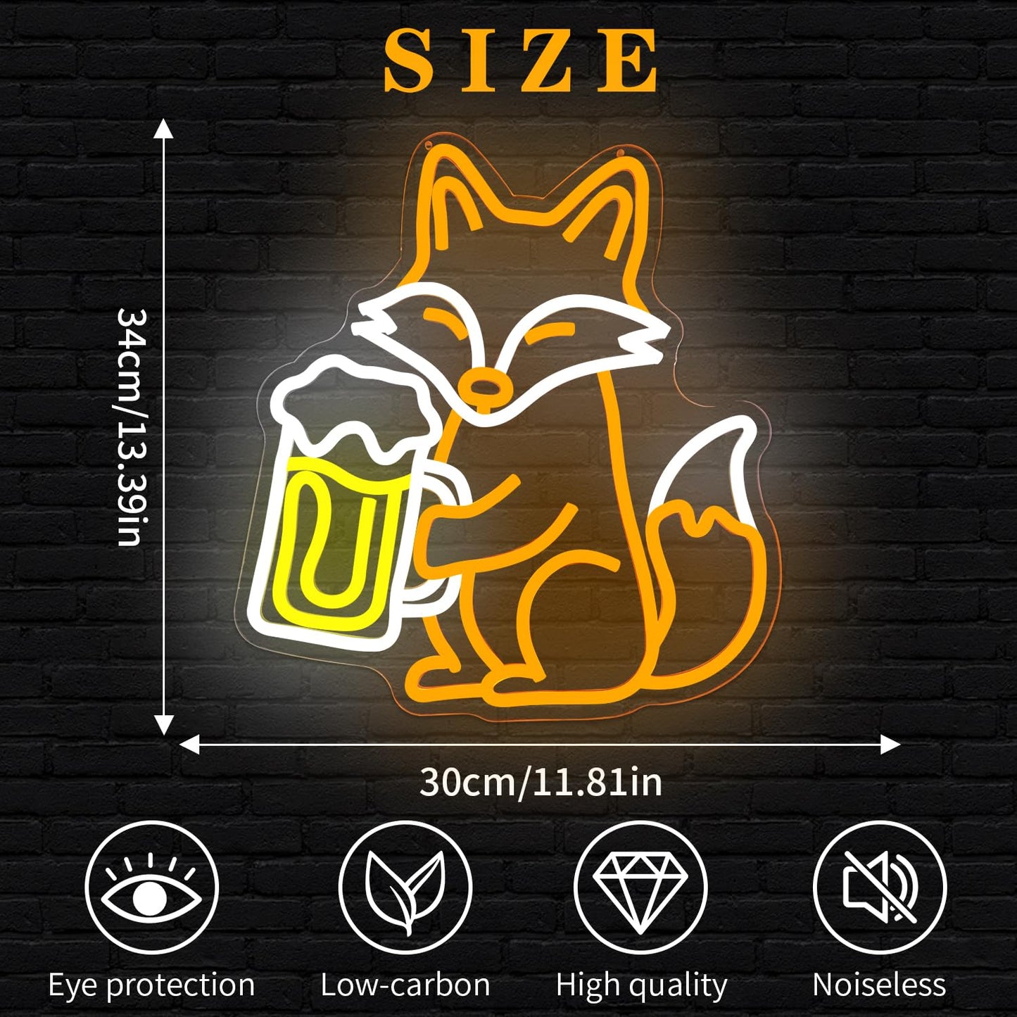 Fox Neon Sign for Wall Decor Dimmable LED Sign Fox Night Light for Bedroom Bar Decor Gifts for Women