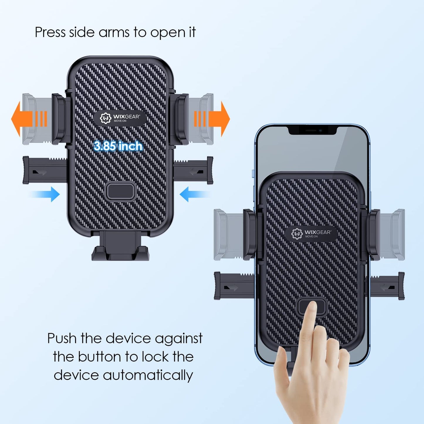 WixGear Universal Phone Holder for Car, Windshield Mount and Dashboard Mount Holder for Cell Phones and Tablets with Long Adjustable Arm (Automatic