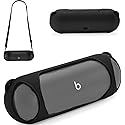 Ferbao Silicone Case for Beats Pill 2024,Travel Carrying Case with Shoulder Strap for Beats Pill 2024 Wireless Bluetooth Speaker (Black)