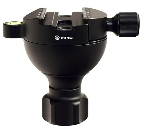 Desmond DHB-75SC 75mm Leveling Half Ball Adapter for Video Bowl Tripod Short Handle + Arca Compatible Clamp + Bubble Level