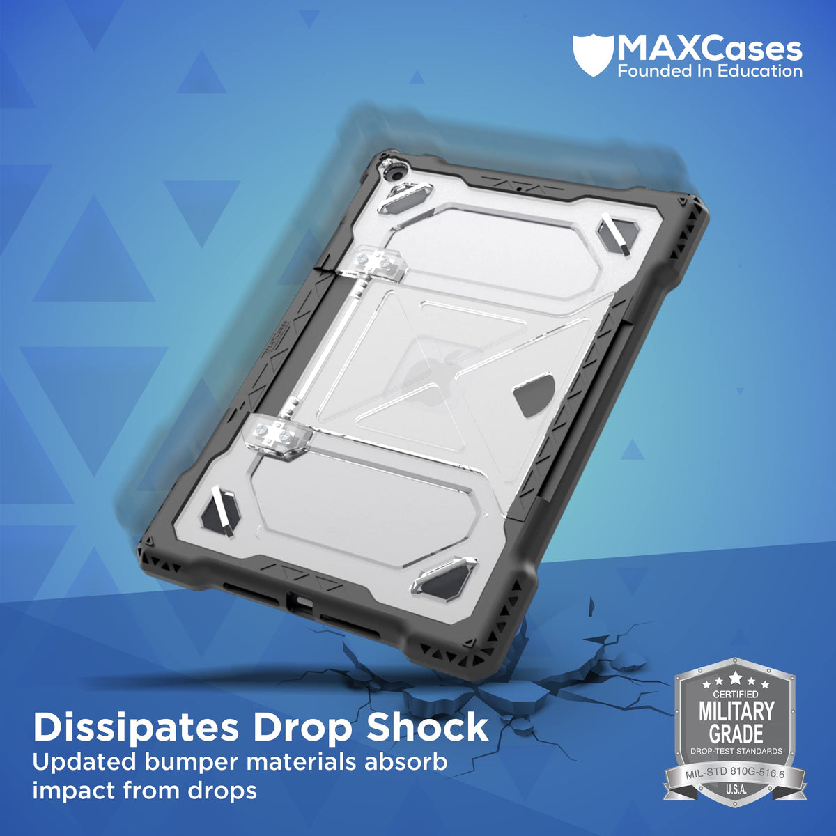 MAXCases Shield Extreme-X2 Case Protects iPad 9/8/7, Provides Unlimited Viewing Angles - Slim Rugged Shock-Absorbing Silicone, Screen Cover, Rigid