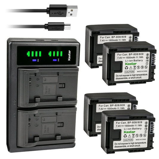 Kastar 4-Pack Battery and LTD2 USB Charger Replacement for Canon VIXIA HG20, VIXIA HG21, VIXIA HF G10 HFG10, VIXIA HF G20 HFG20 Camera